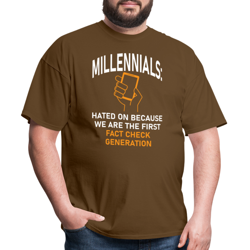 Millennials Fact Check Generation - brown