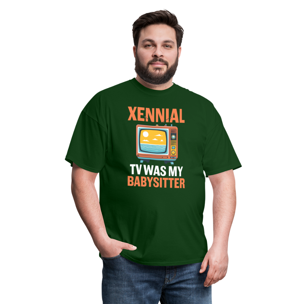 Xennial TV Babysitter Tshirt - forest green