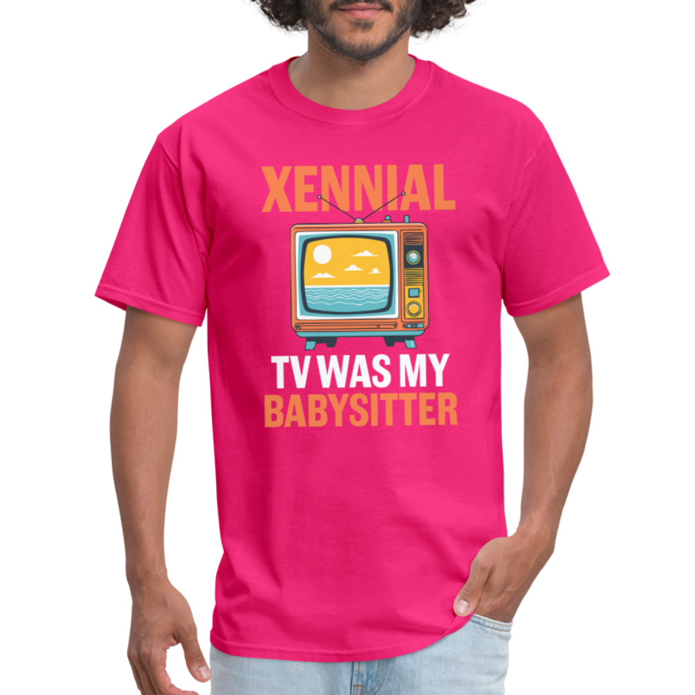 Xennial TV Babysitter Tshirt - fuchsia