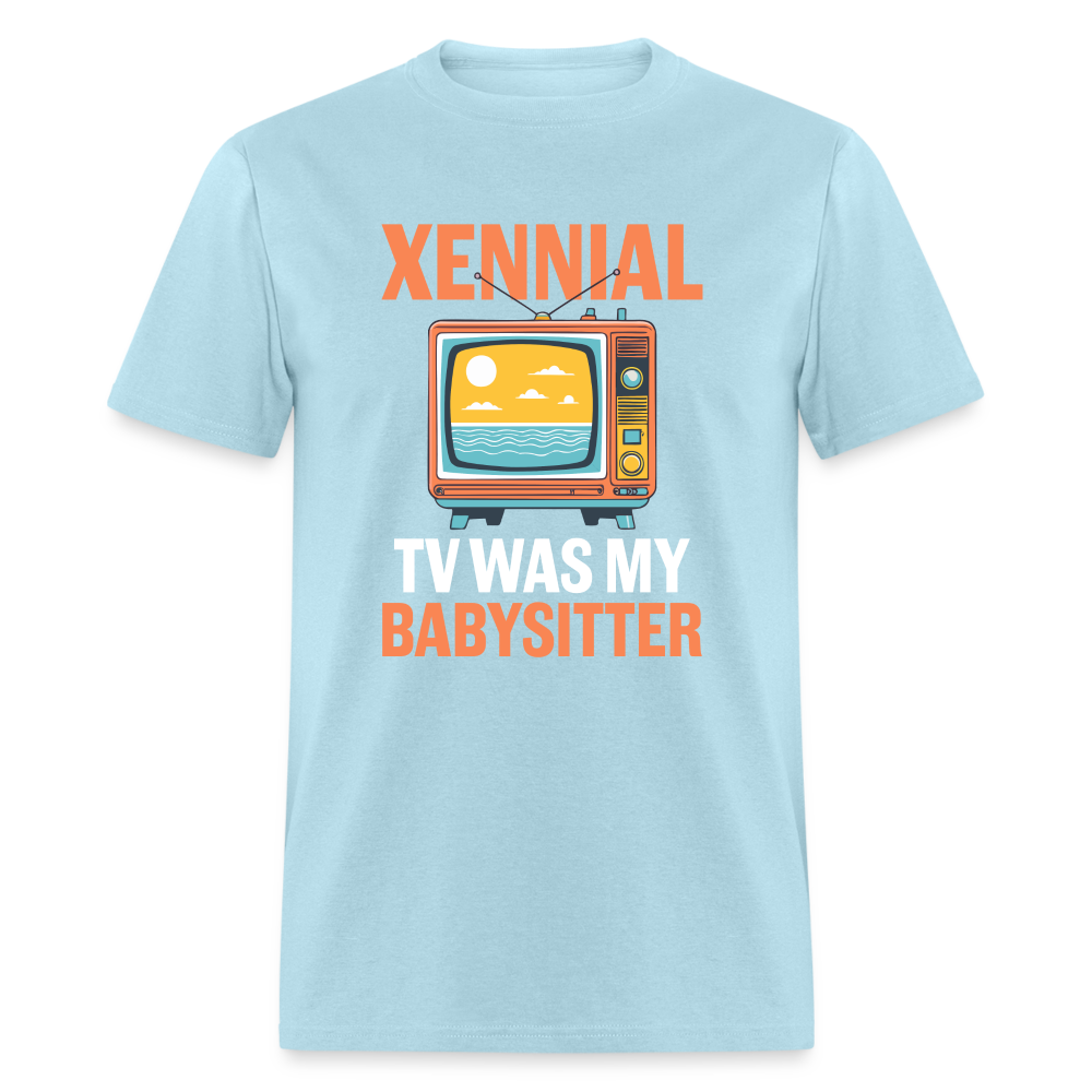 Xennial TV Babysitter Tshirt - powder blue