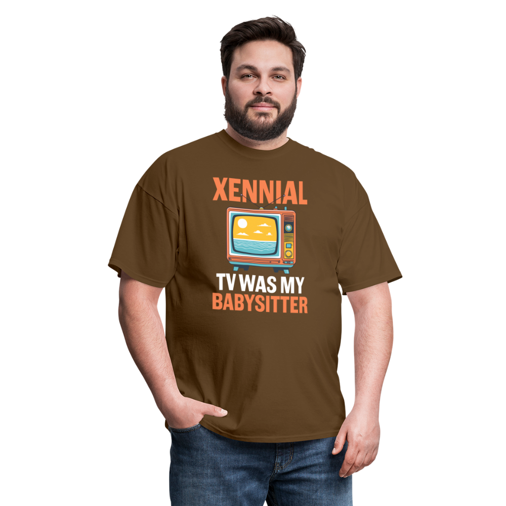 Xennial TV Babysitter Tshirt - brown