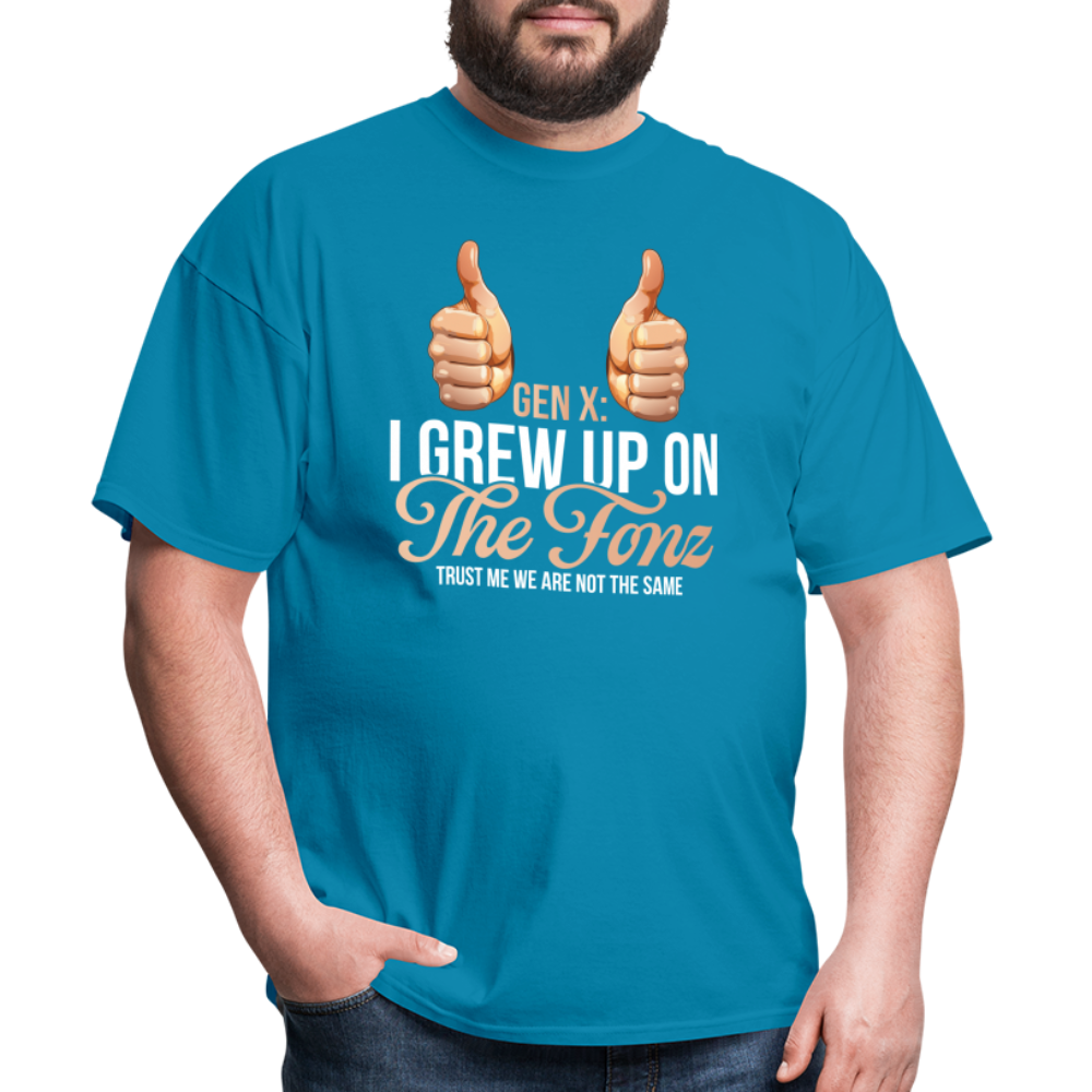 Gen-X  " I grew up on The Fonz" Tshirt - turquoise