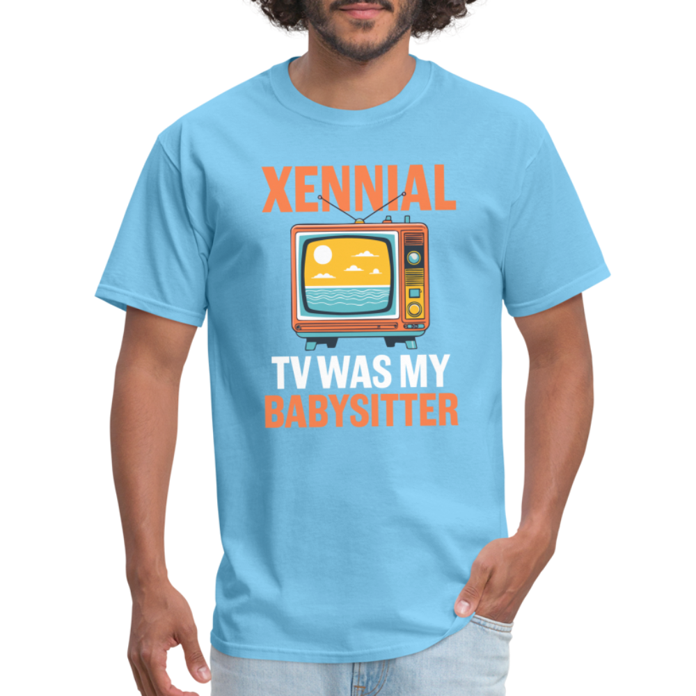 Xennial TV Babysitter Tshirt - aquatic blue