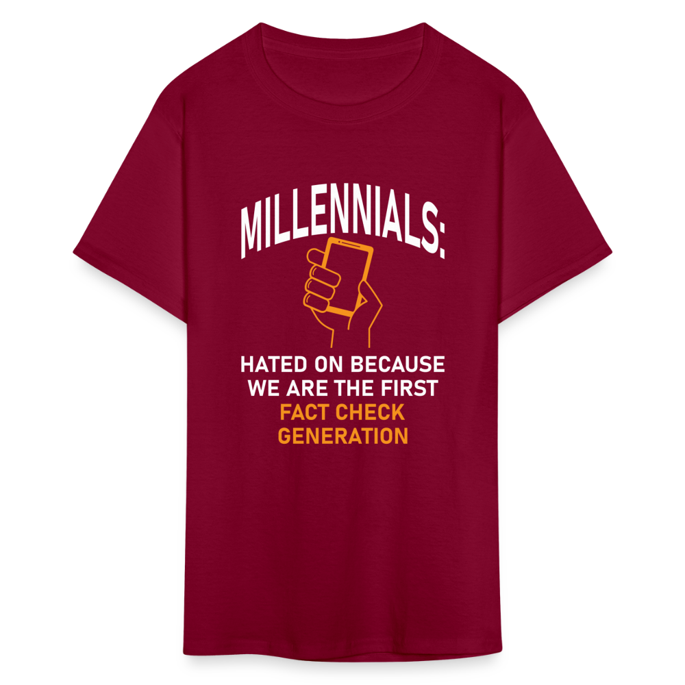 Millennials Fact Check Generation - burgundy