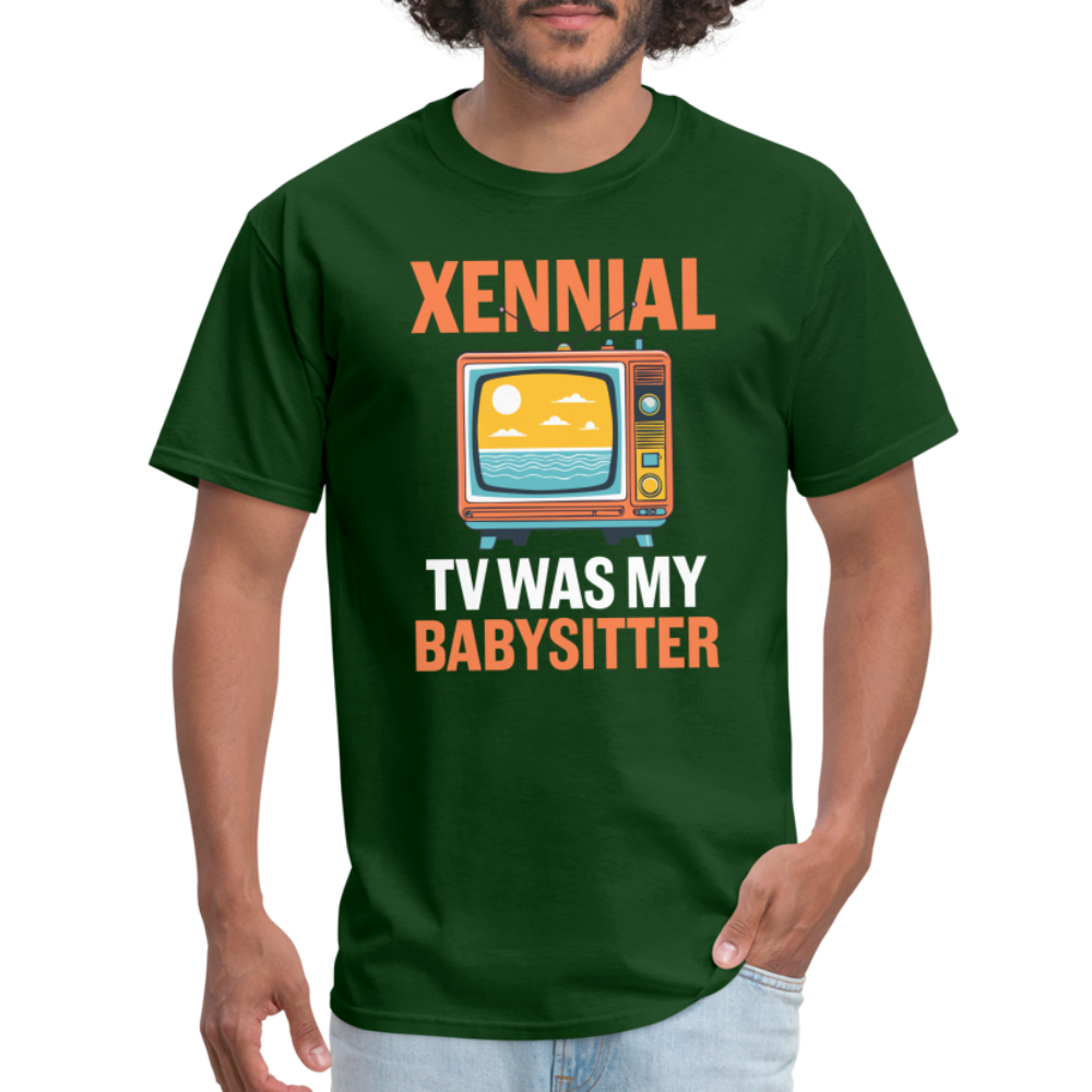 Xennial TV Babysitter Tshirt - forest green