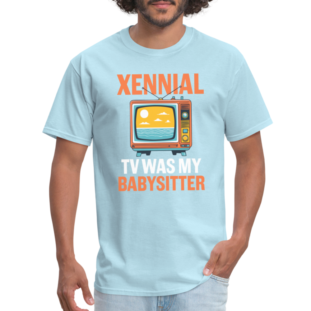 Xennial TV Babysitter Tshirt - powder blue