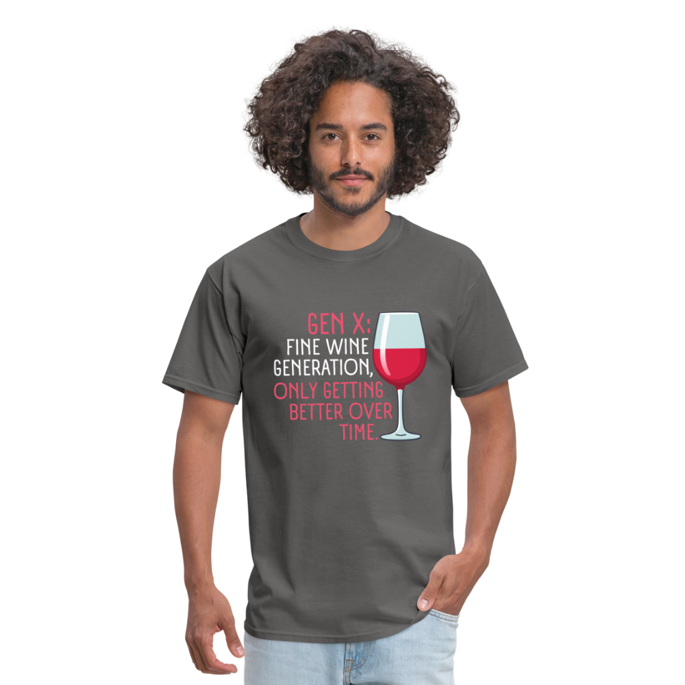 Gen-X Fine Wine T-Shirt - charcoal