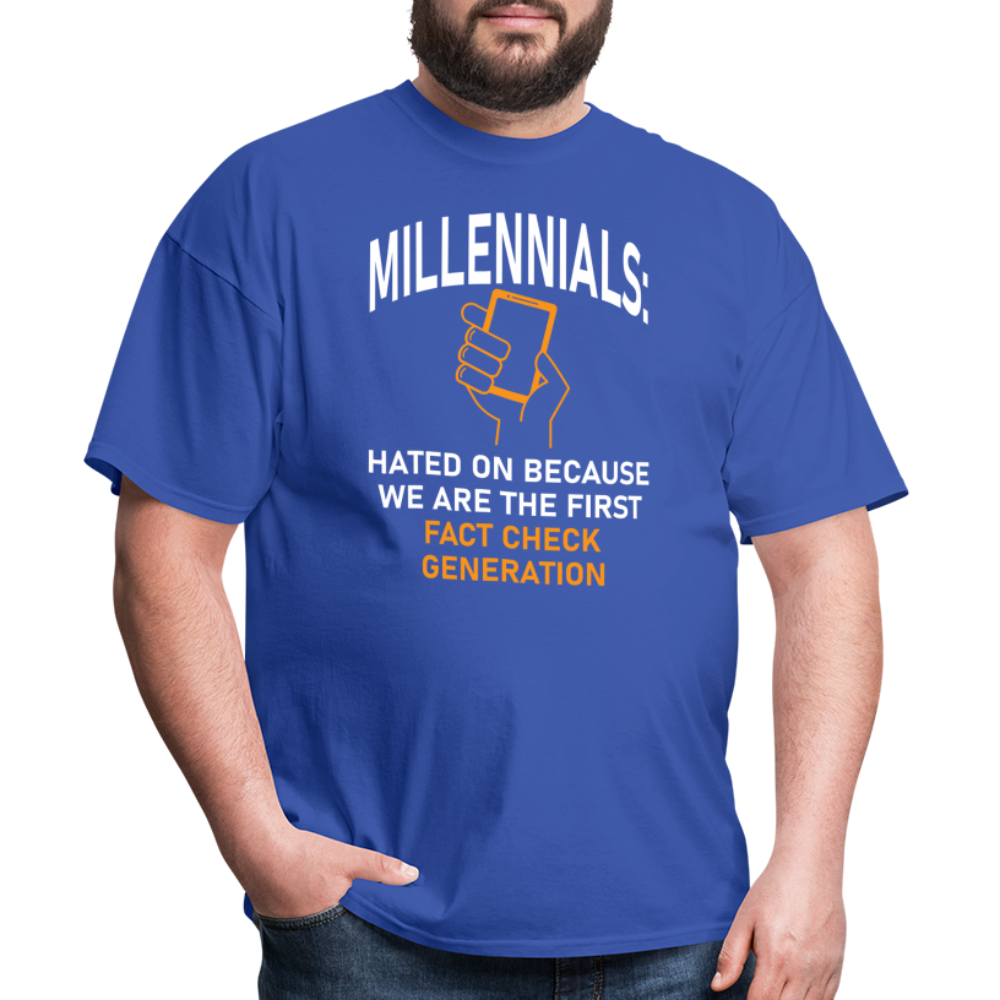 Millennials Fact Check Generation - royal blue