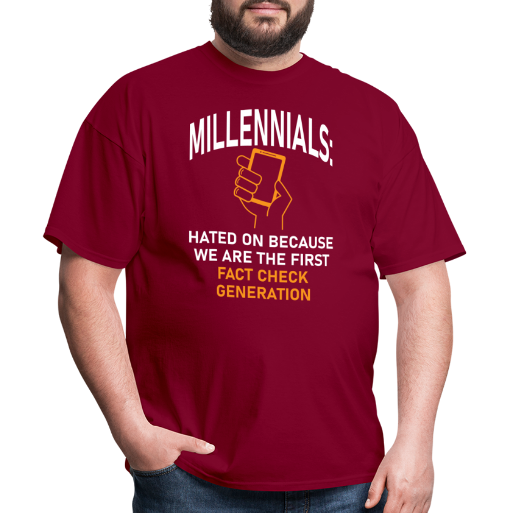 Millennials Fact Check Generation - burgundy