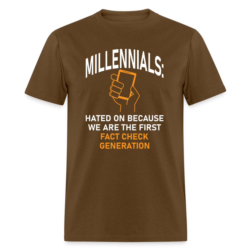 Millennials Fact Check Generation - brown