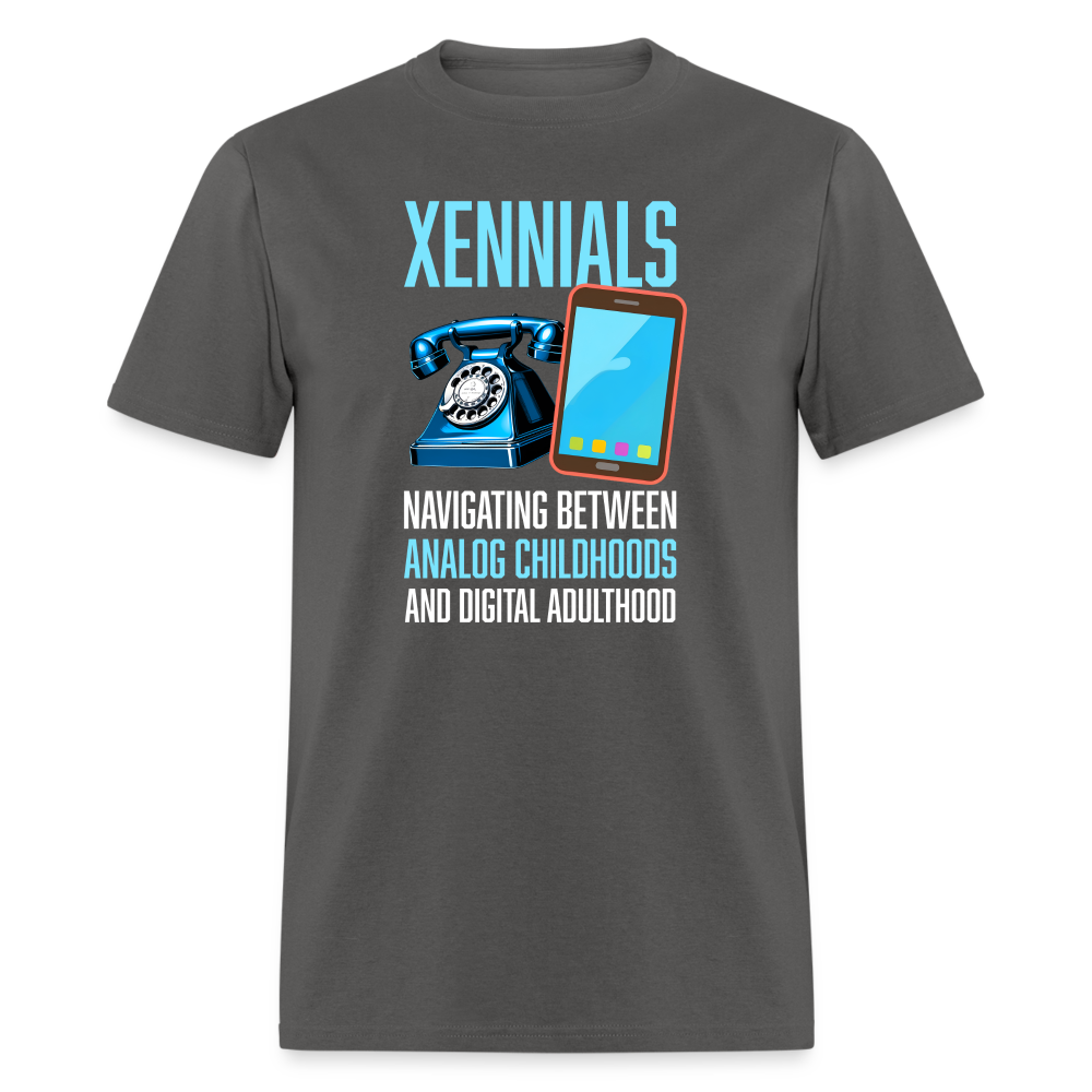 Xennial Analog and Digital Tshirt - charcoal