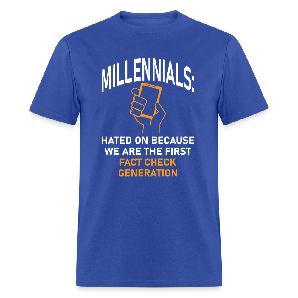 Millennials Fact Check Generation - royal blue