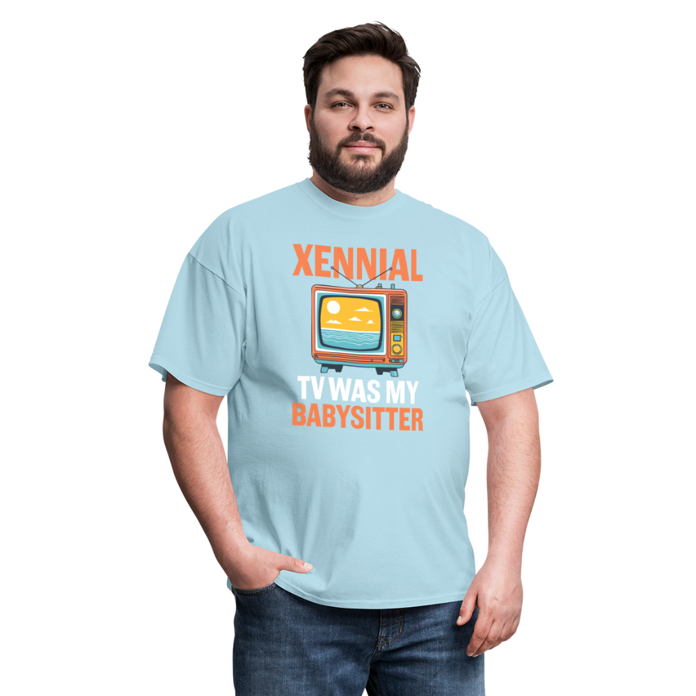 Xennial TV Babysitter Tshirt - powder blue