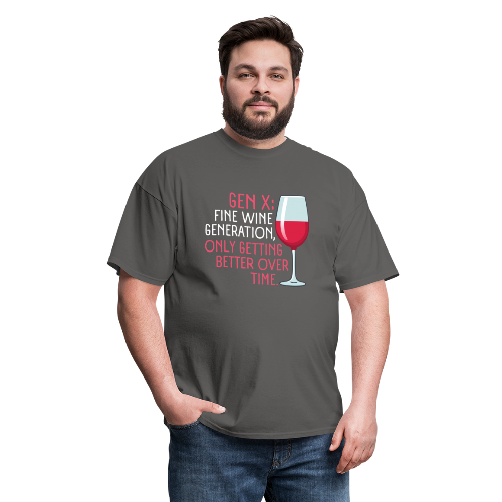 Gen-X Fine Wine T-Shirt - charcoal