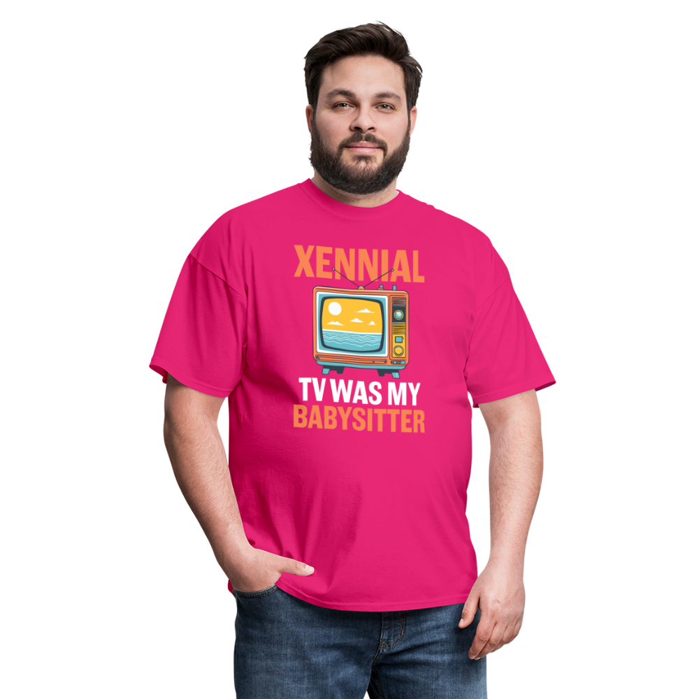 Xennial TV Babysitter Tshirt - fuchsia