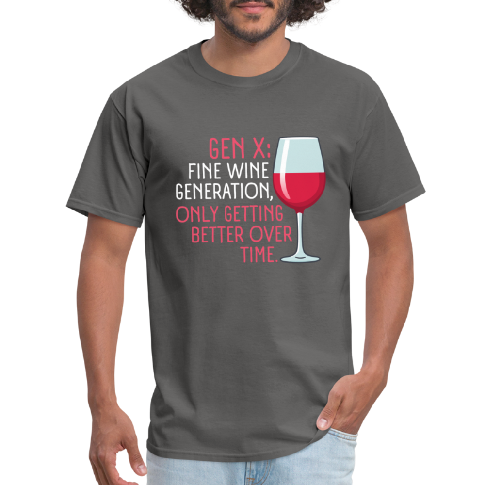 Gen-X Fine Wine T-Shirt - charcoal