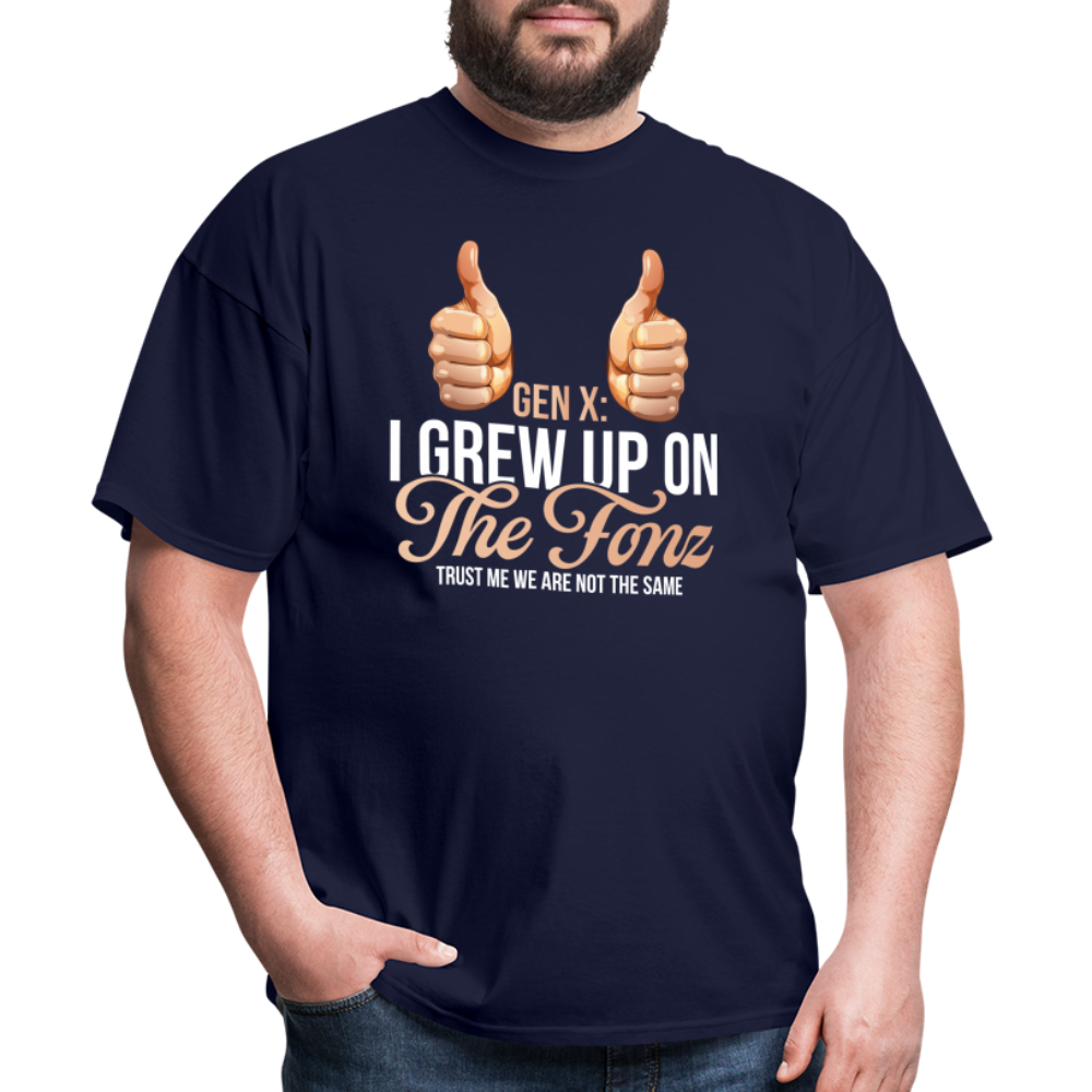 Gen-X  " I grew up on The Fonz" Tshirt - navy